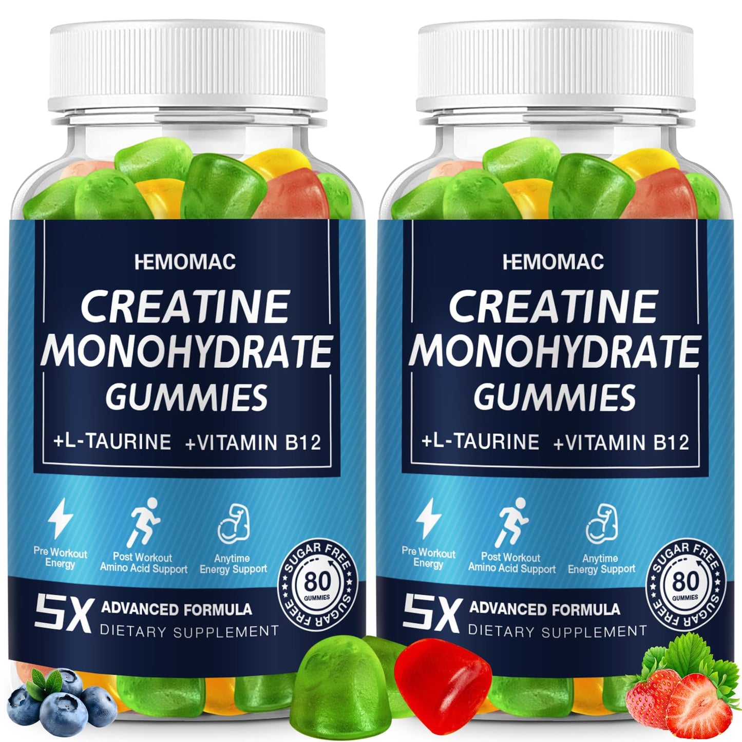 HEMOMAC Creatine Monohydrate Gummies 5g, 160 Count