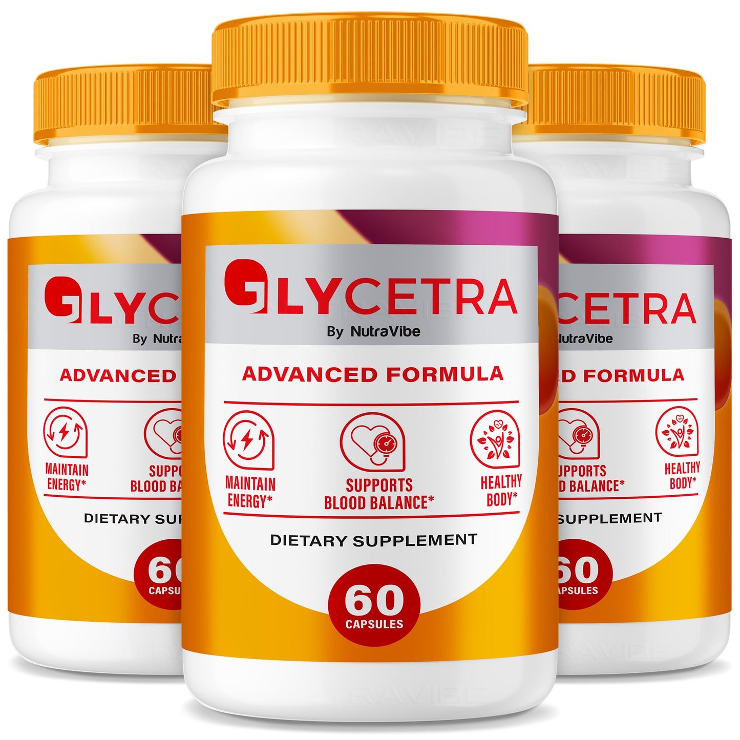 NutraVibe Glycetra Premium Glycetra Capsules for Blood & Heart Support, Circulation & Balanced Levels, Easy-to-Take Pills for Daily Energy, Official Formula, 180 Capsules