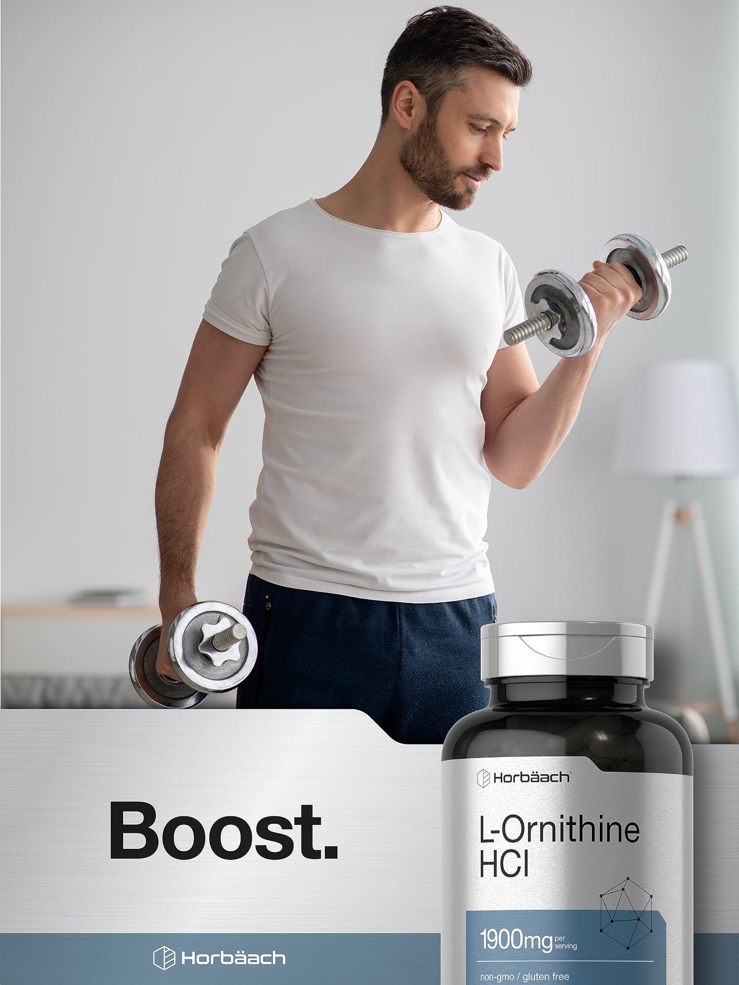 Horbäach L Ornithine HCl 1900mg Capsule, 120 Capsules