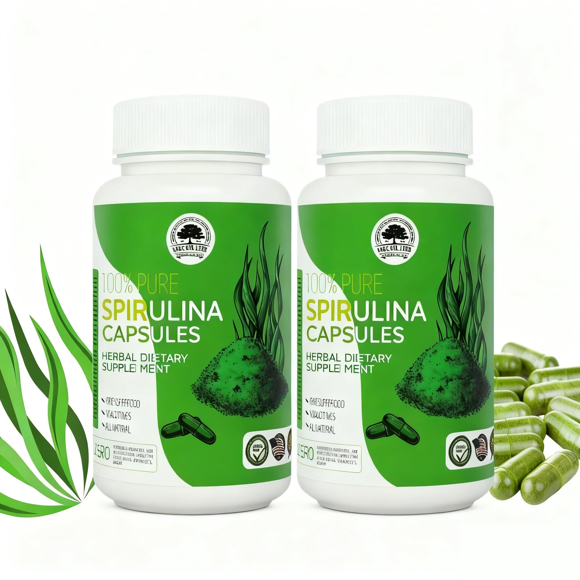 DABC OAK LAND Spirulina Capsules, 480 Capsules