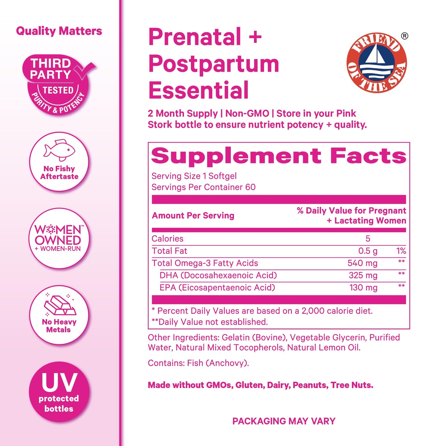 Pink Stork Omega-3 Fish Oil Capsules 60