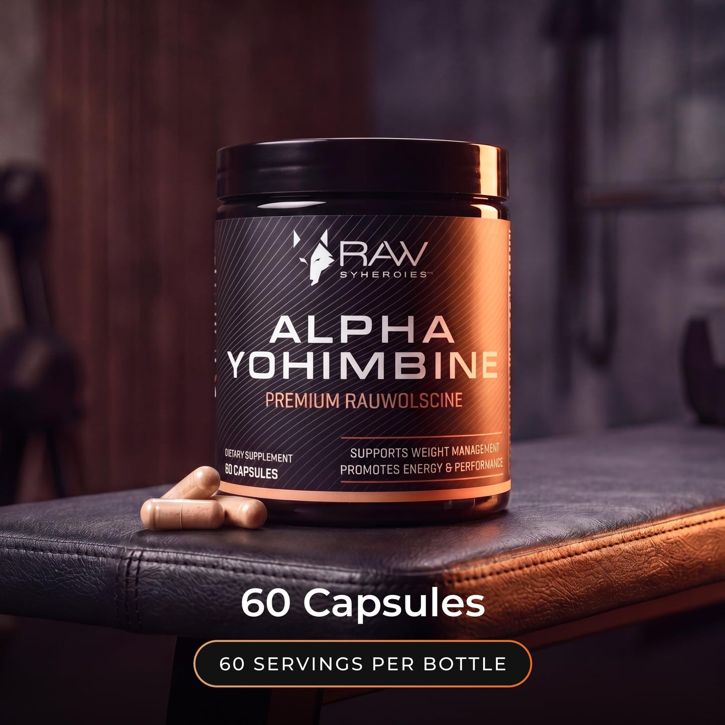 RAW Synergies Alpha Yohimbine Fitness Capsules, 60 Capsules