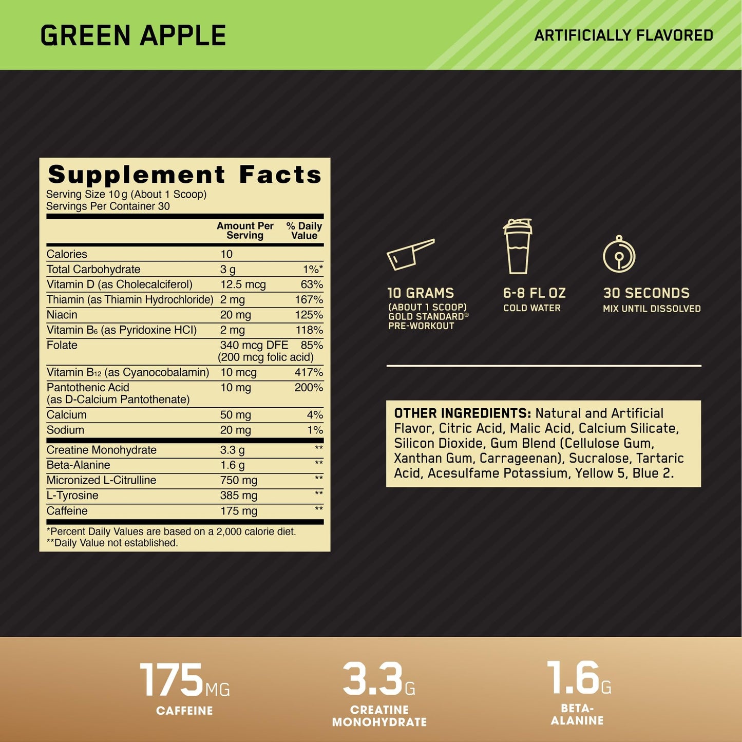 Optimum Nutrition Gold Standard Pre Workout with Creatine, Beta-Alanine, and Caffeine for Energy Powder, 30 Servings