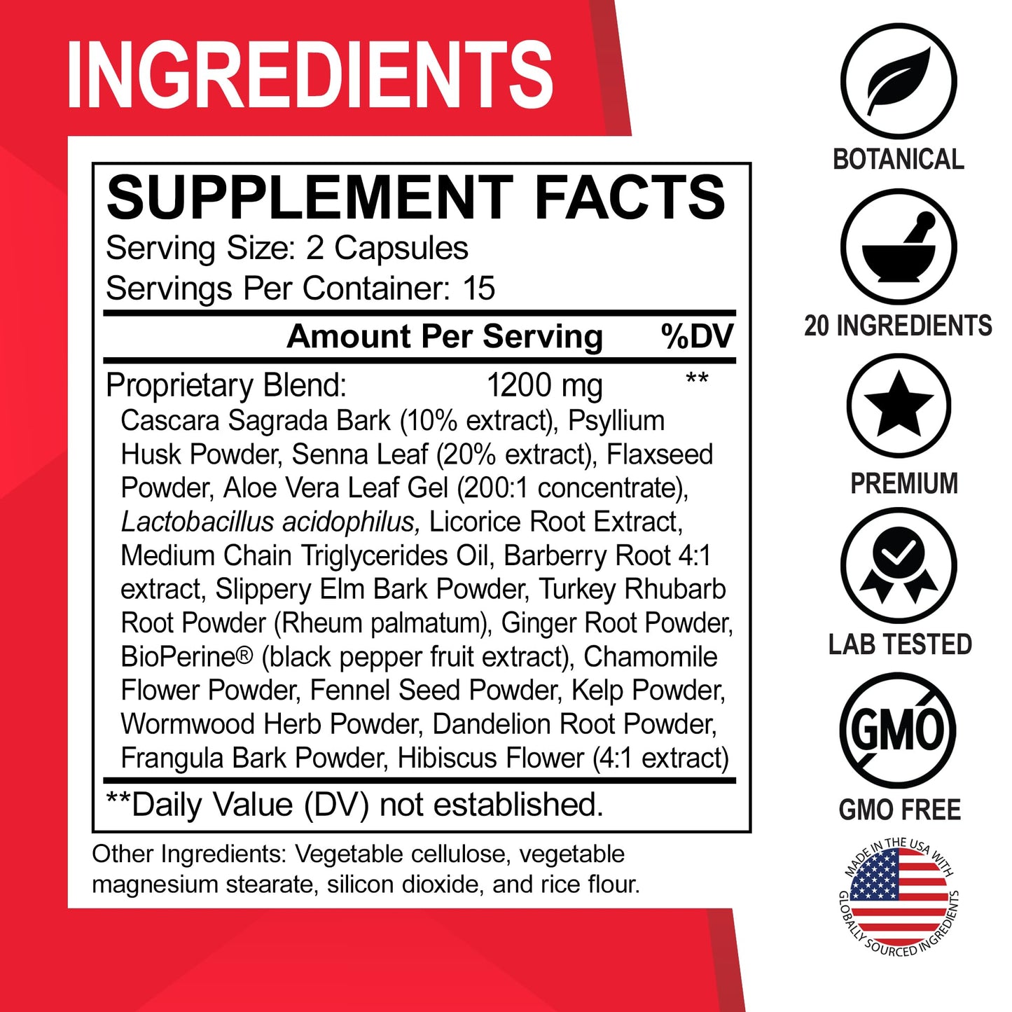 DR. BO Colon Cleanser Detox Supplement Capsules, 60 Count