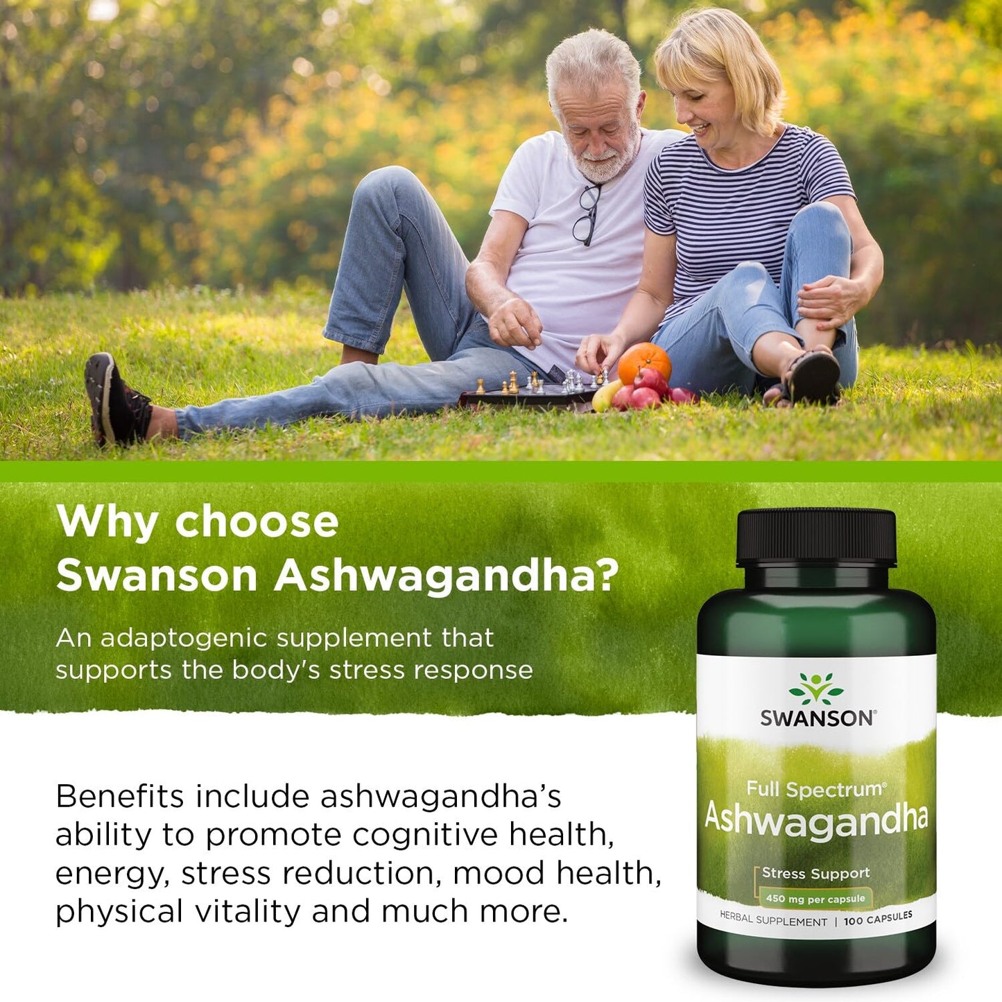 Swanson Full Spectrum Ashwagandha Capsules 60 Count