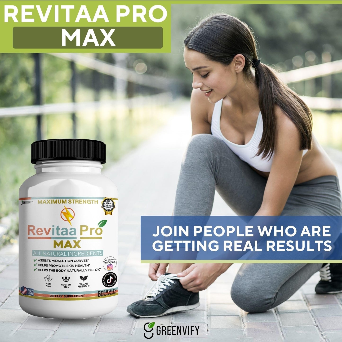GREENVIFY Revitaa Pro Max Natural Dietary Supplement Capsule, 60 Capsules