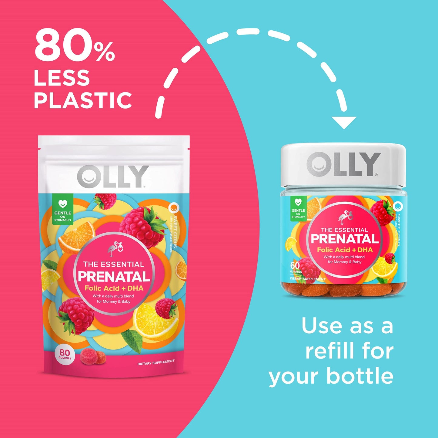 OLLY Prenatal Multivitamin Gummy, 80 Count