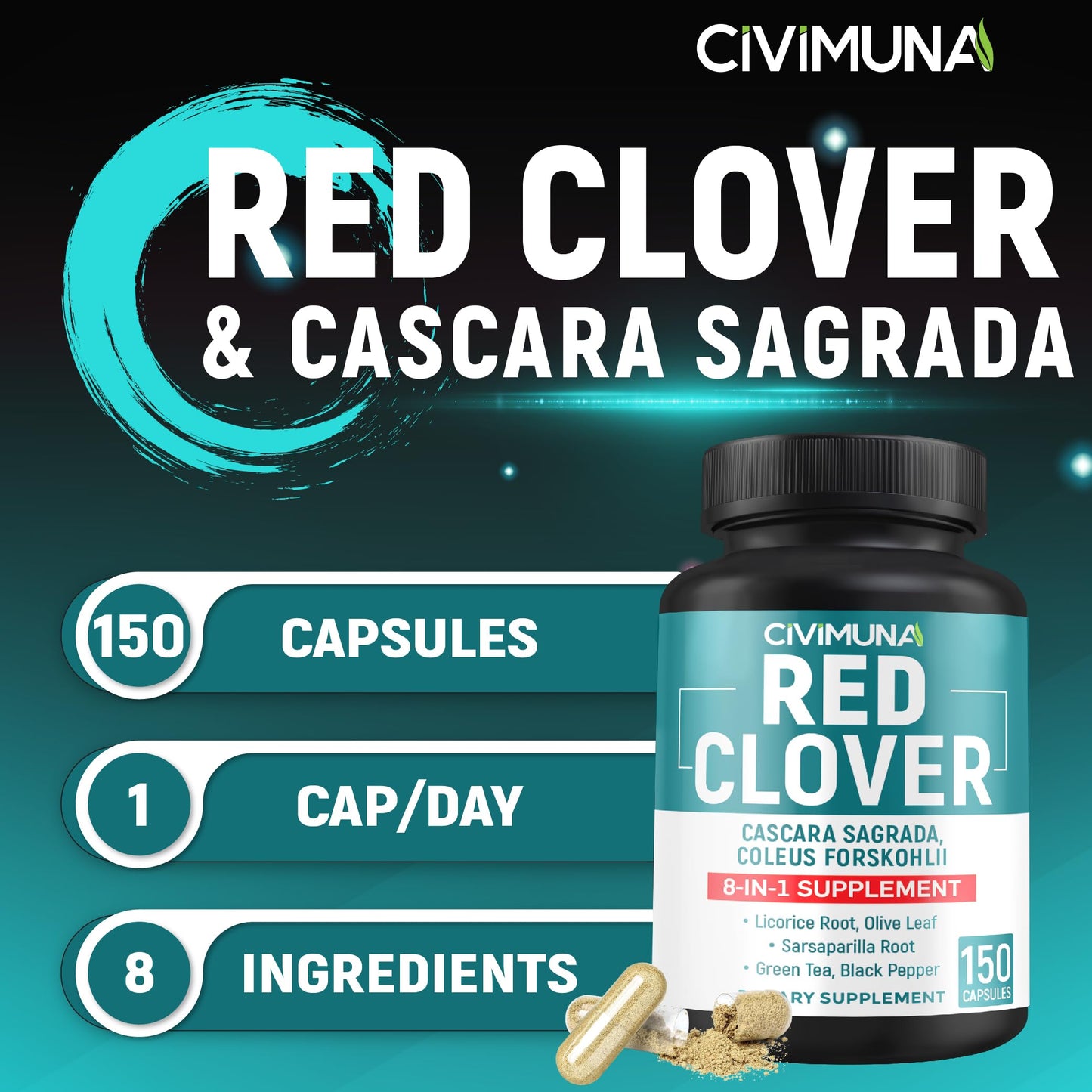 CIVIMUNA Red Clover Extract, 150 Capsules