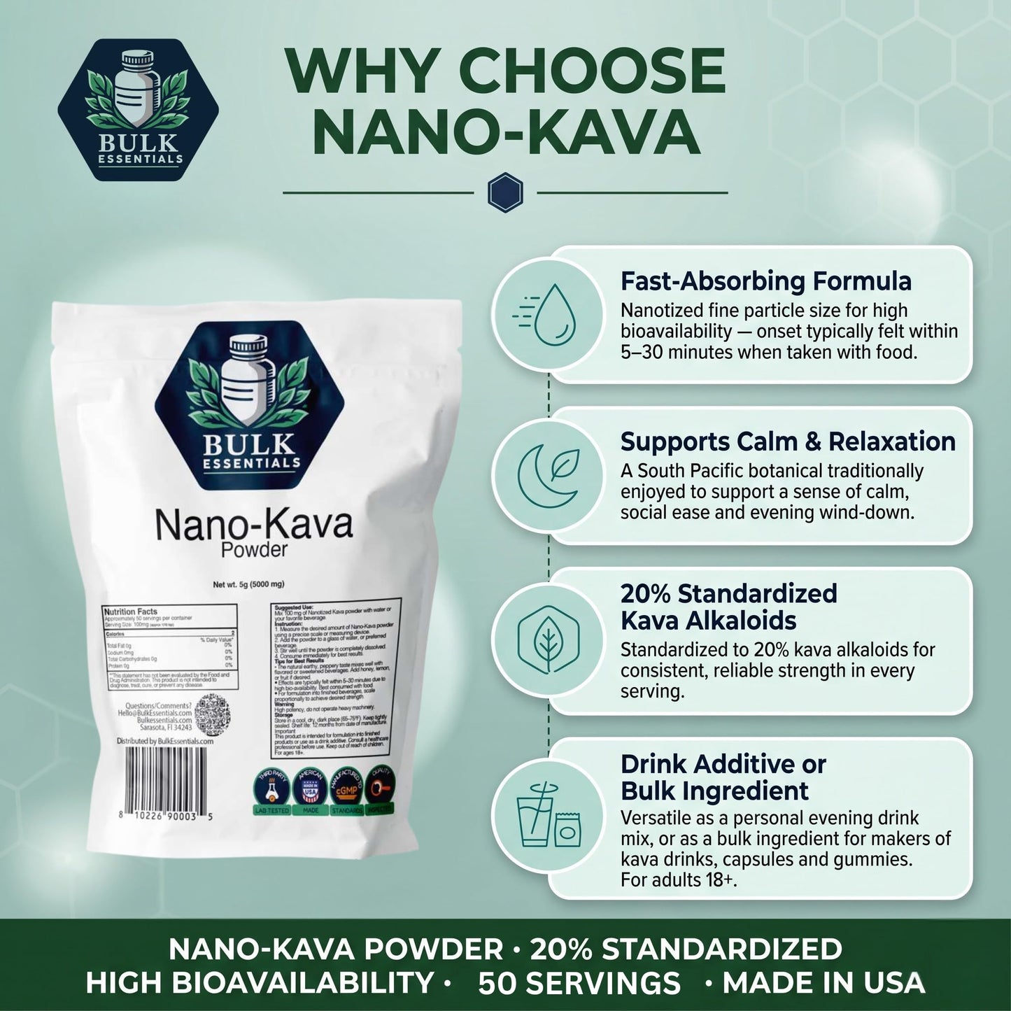 Bulk Essentials Nano-Kava Powder 0.17 oz