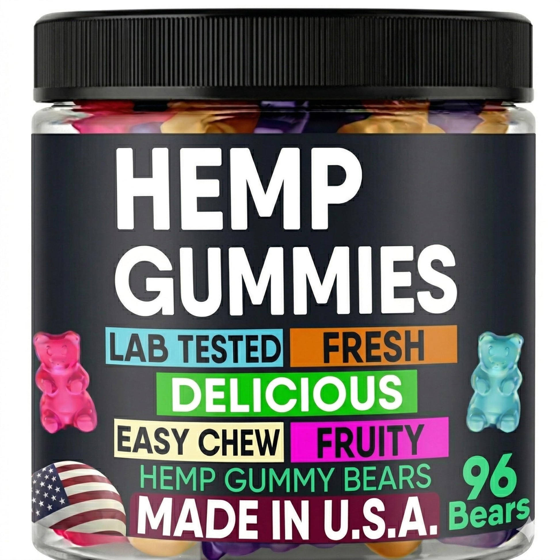 Healthergize Hemp Gummies for Sleep, Calm Relaxing Night Support, Sleep Aid for Adults Chewable 96 Count