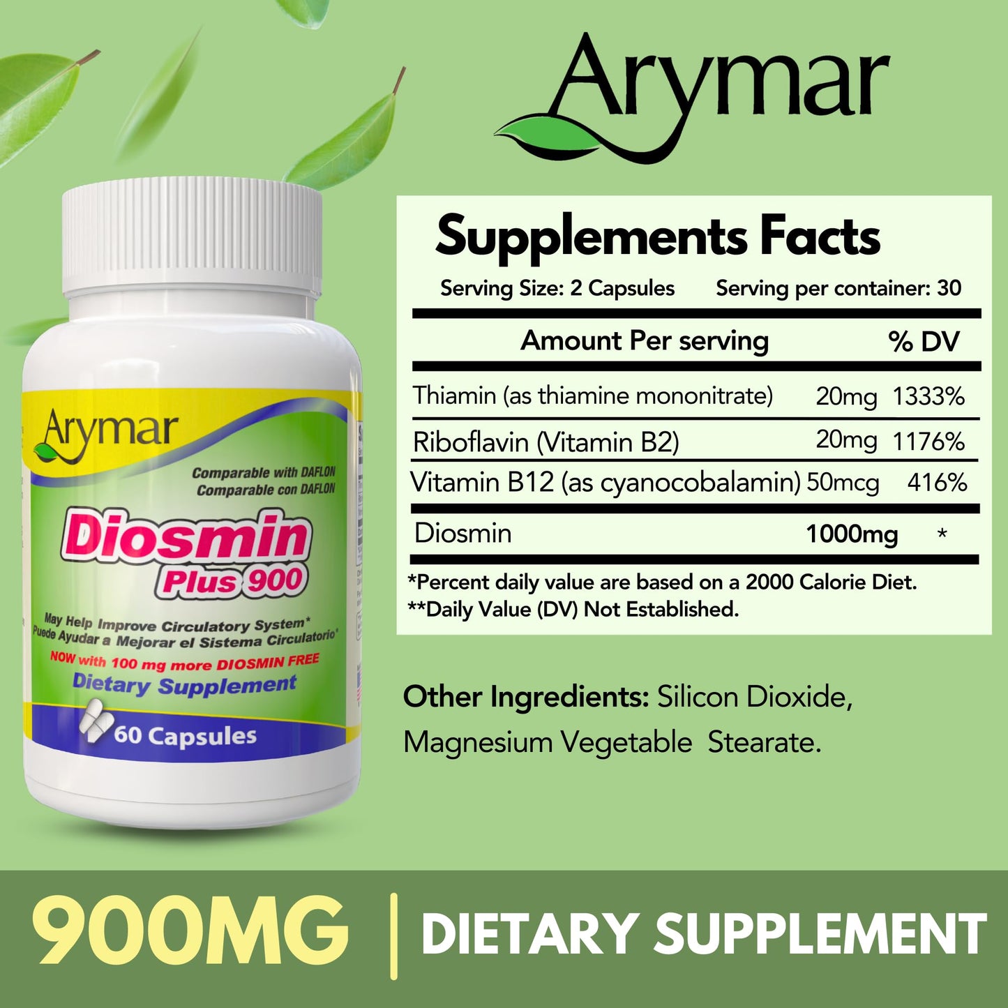 Arymar Diosmin Plus 900 Capsule, 1 Count