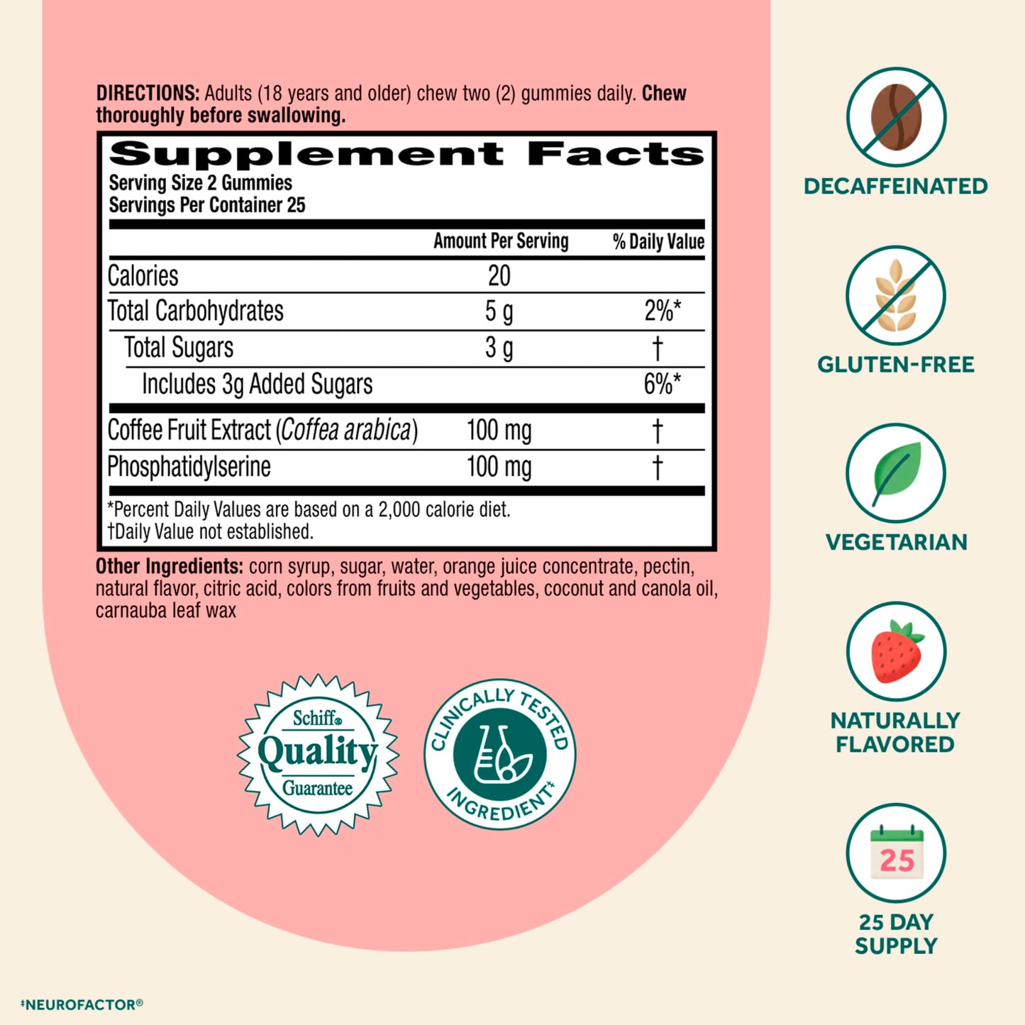 NEURIVA Original Brain Supplements for Memory and Focus, Gummy, 50 Count