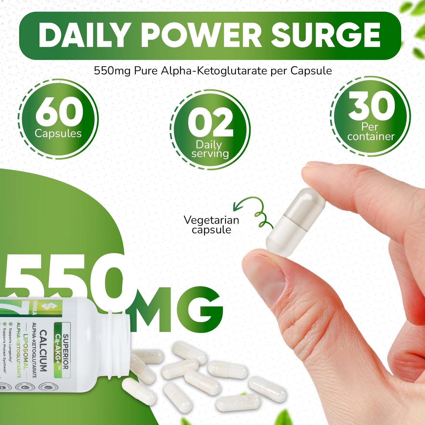 Superior Formulas LLC Liposomal Alpha-Ketoglutarate (AKG) 1100 mg – 60 Vegetarian Capsules