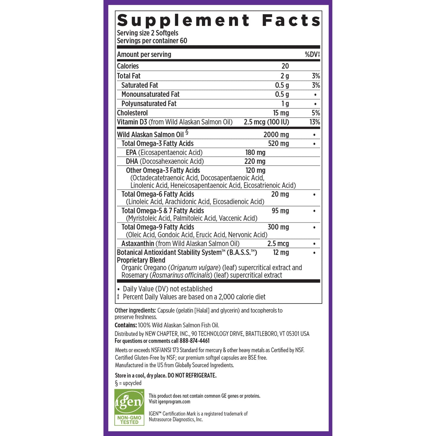 New Chapter Wholemega Fish Oil Supplement Softgel 120