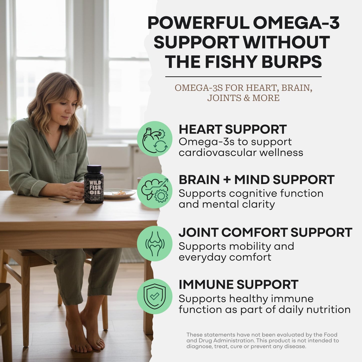 Wild Foods Fish Oil Omega-3 Supplements Softgels, 240
