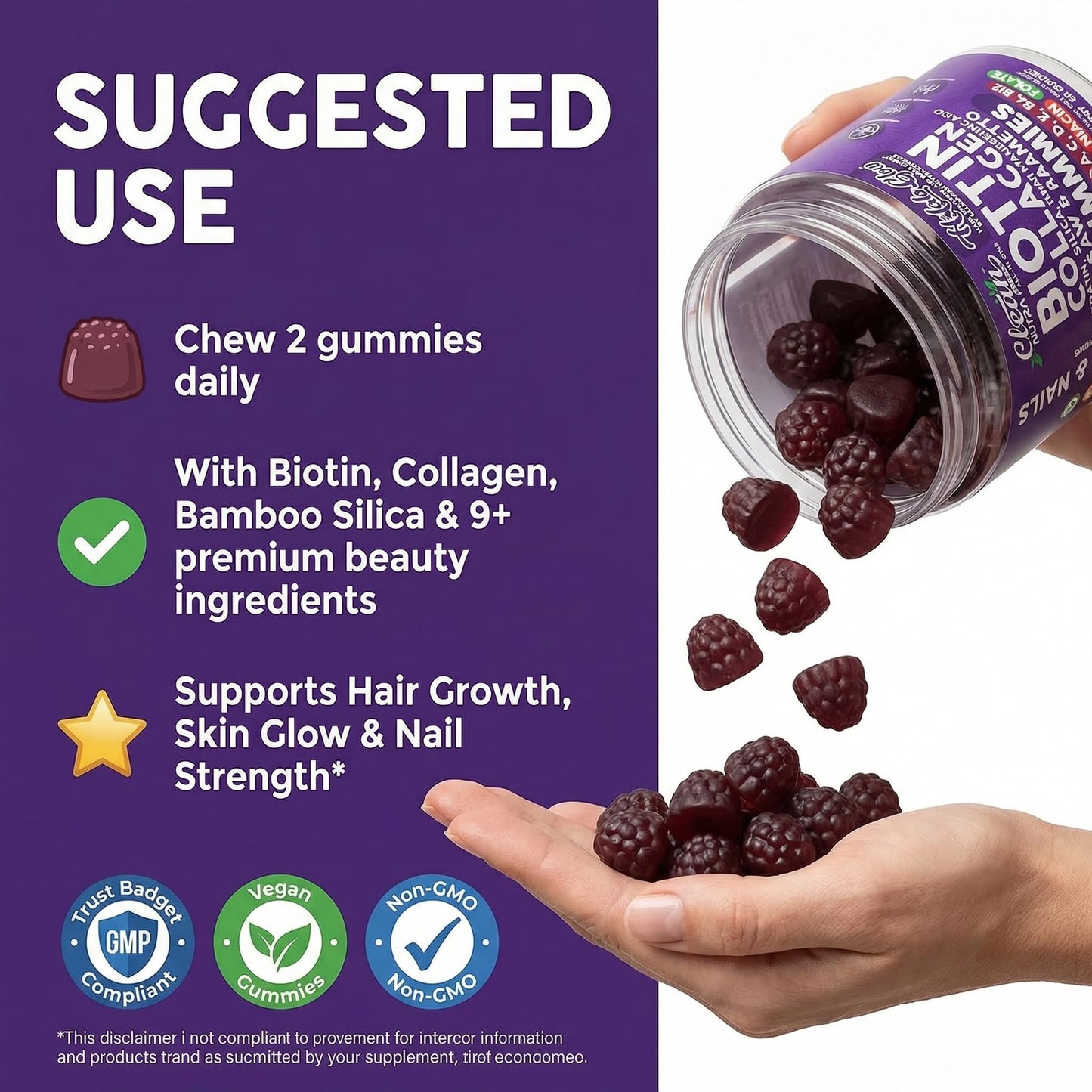 Clean Nutraceuticals Biotin Gummies 60 Count