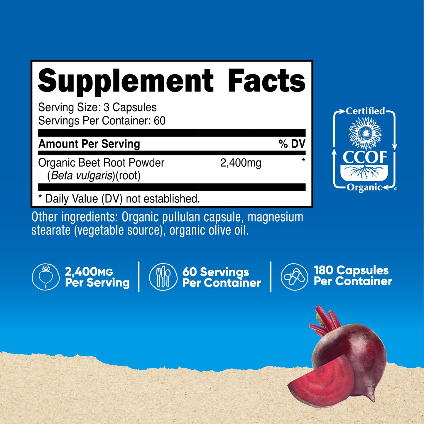 Nutricost Beet Root 2400mg Capsules, 180 Count