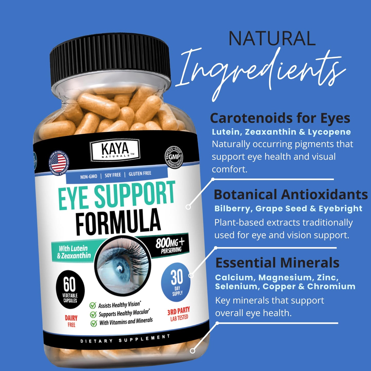 Kaya Naturals Eye Health Supplement Capsules 60 Count
