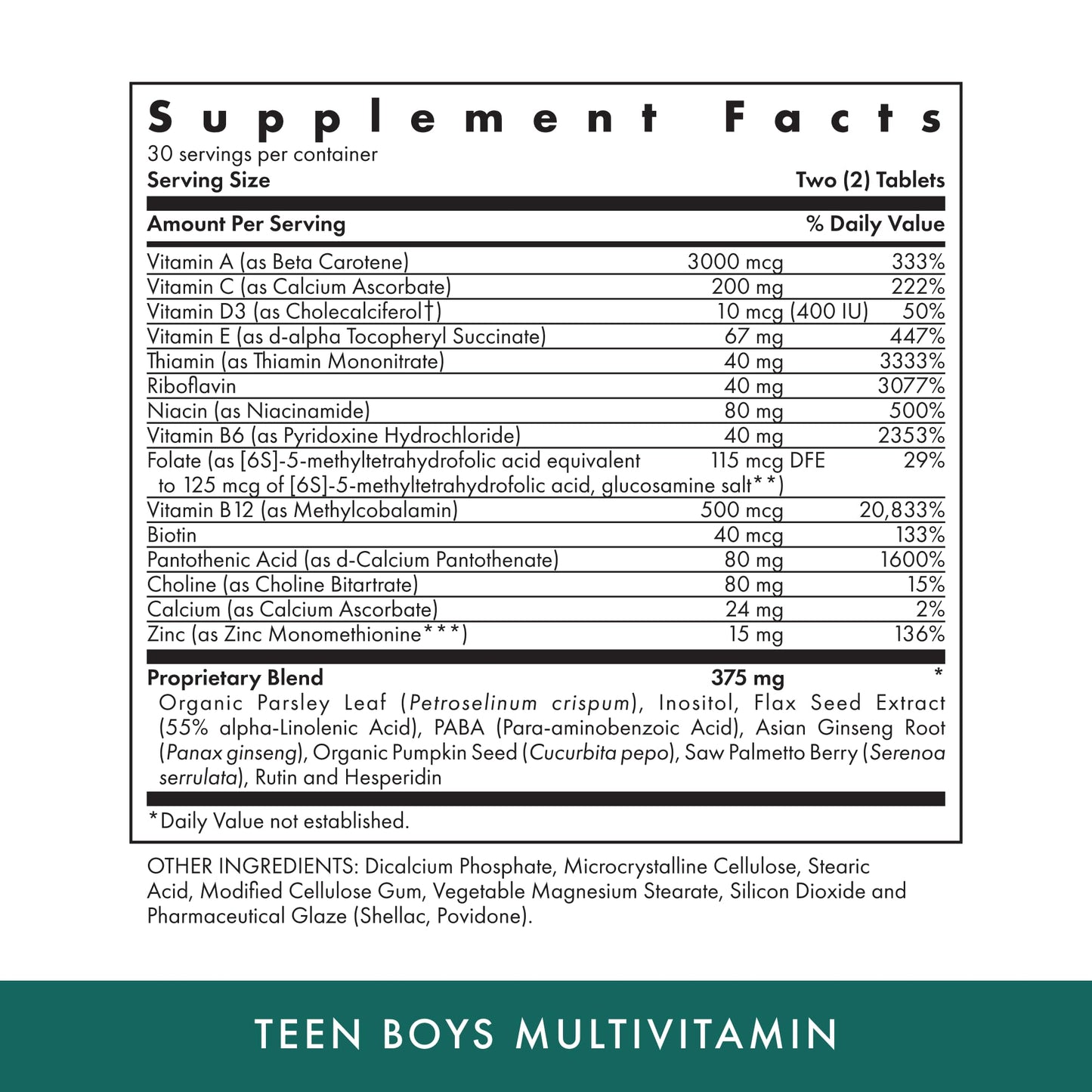 Michael's Health Naturopathic Programs Teen Boys Daily Multivitamin, 60 Tablets