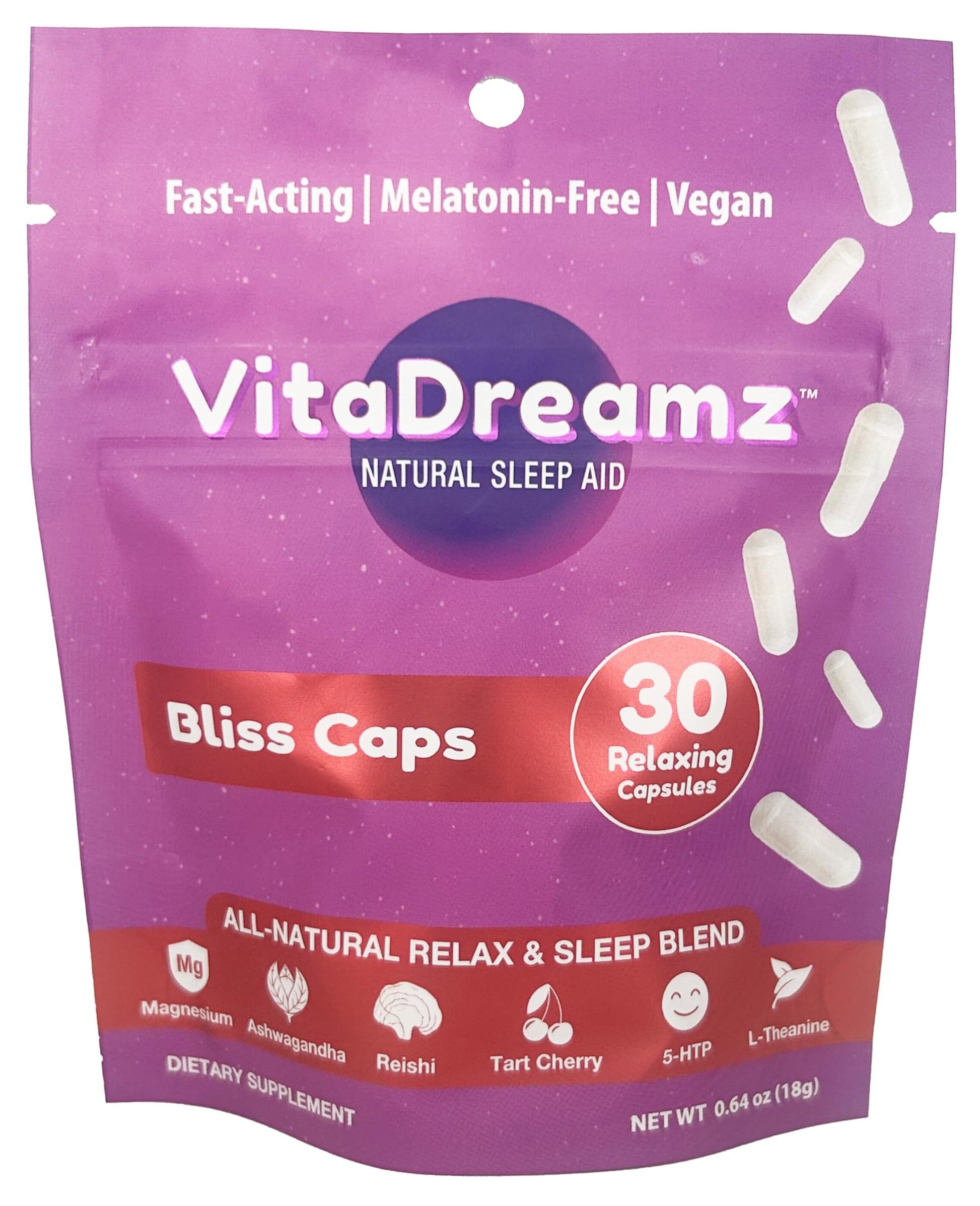 VitaDreamz Melatonin-Free Sleep Capsules, 30 Count