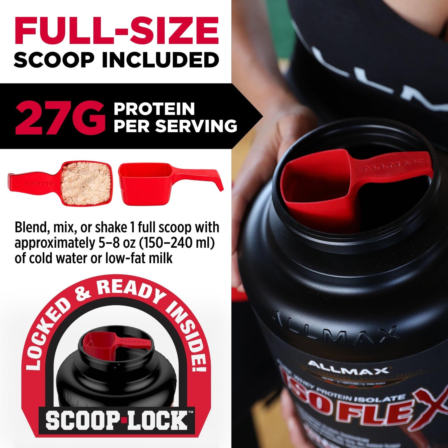 ALLMAX ISOFLEX Pure Whey Isolate Protein Powder, 2 lb, 32 Servings