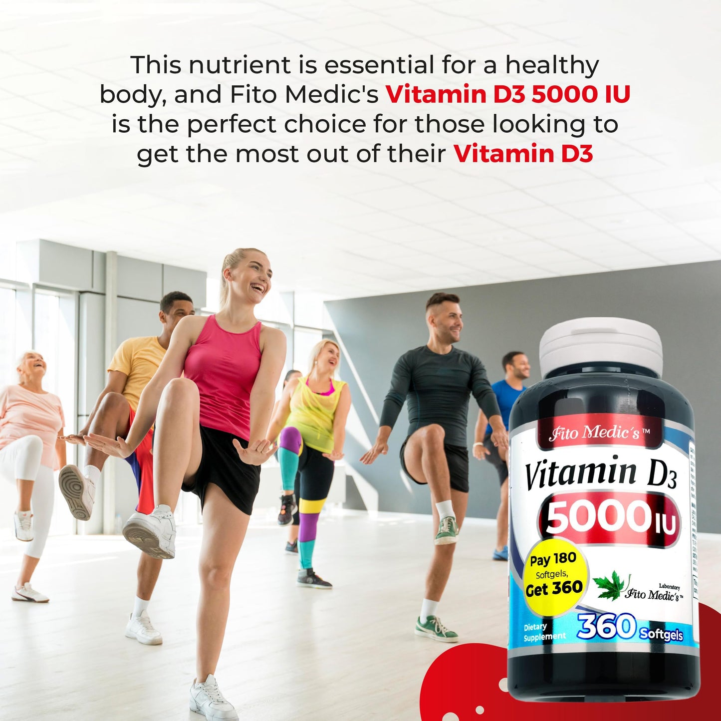 FITO MEDIC'S Vitamin D3 5000 IU Softgels, 360 Count