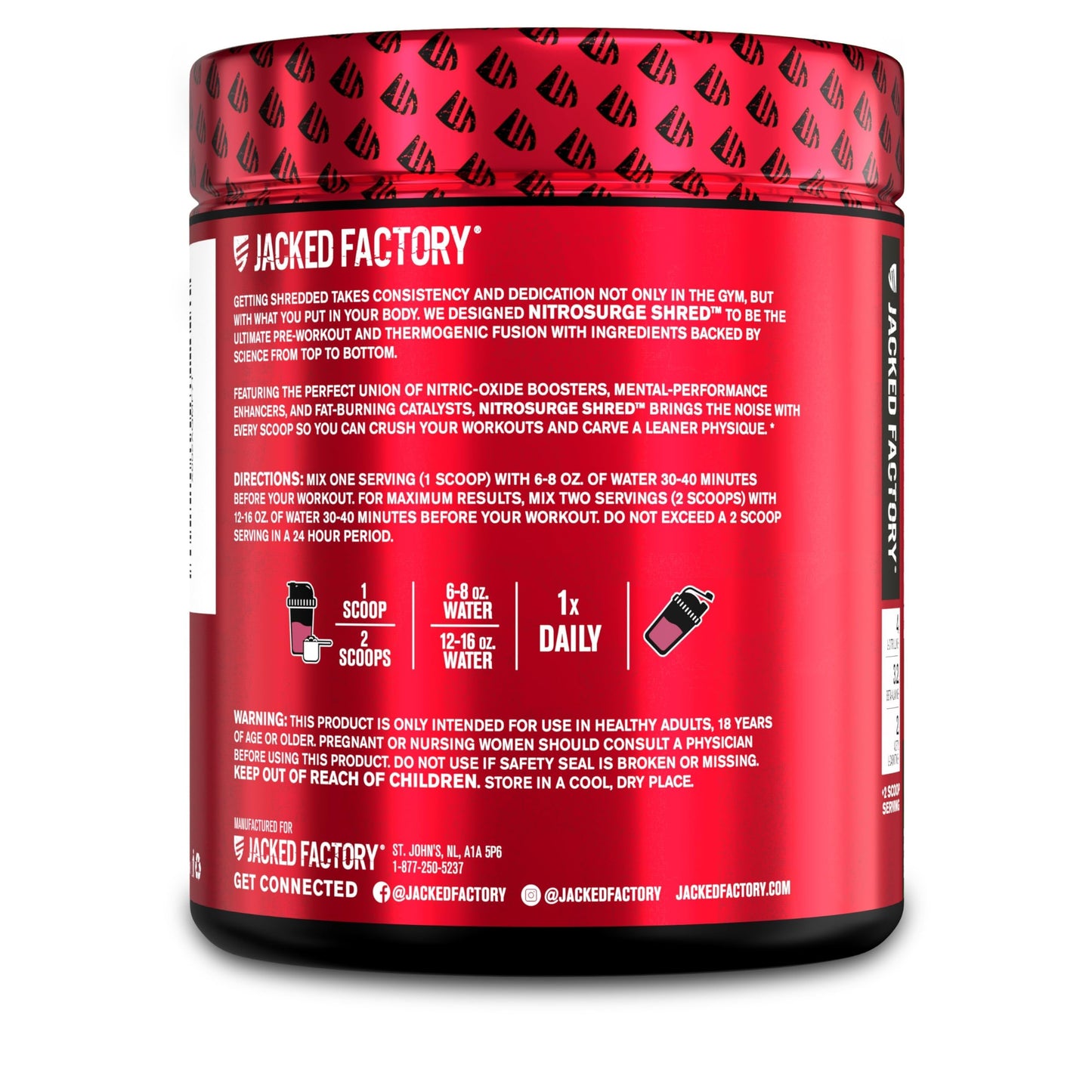 Jacked Factory Nitrosurge Shred Thermogenic Pre-Workout in Watermelon & BCAA in Fruit Punch Powder, 2