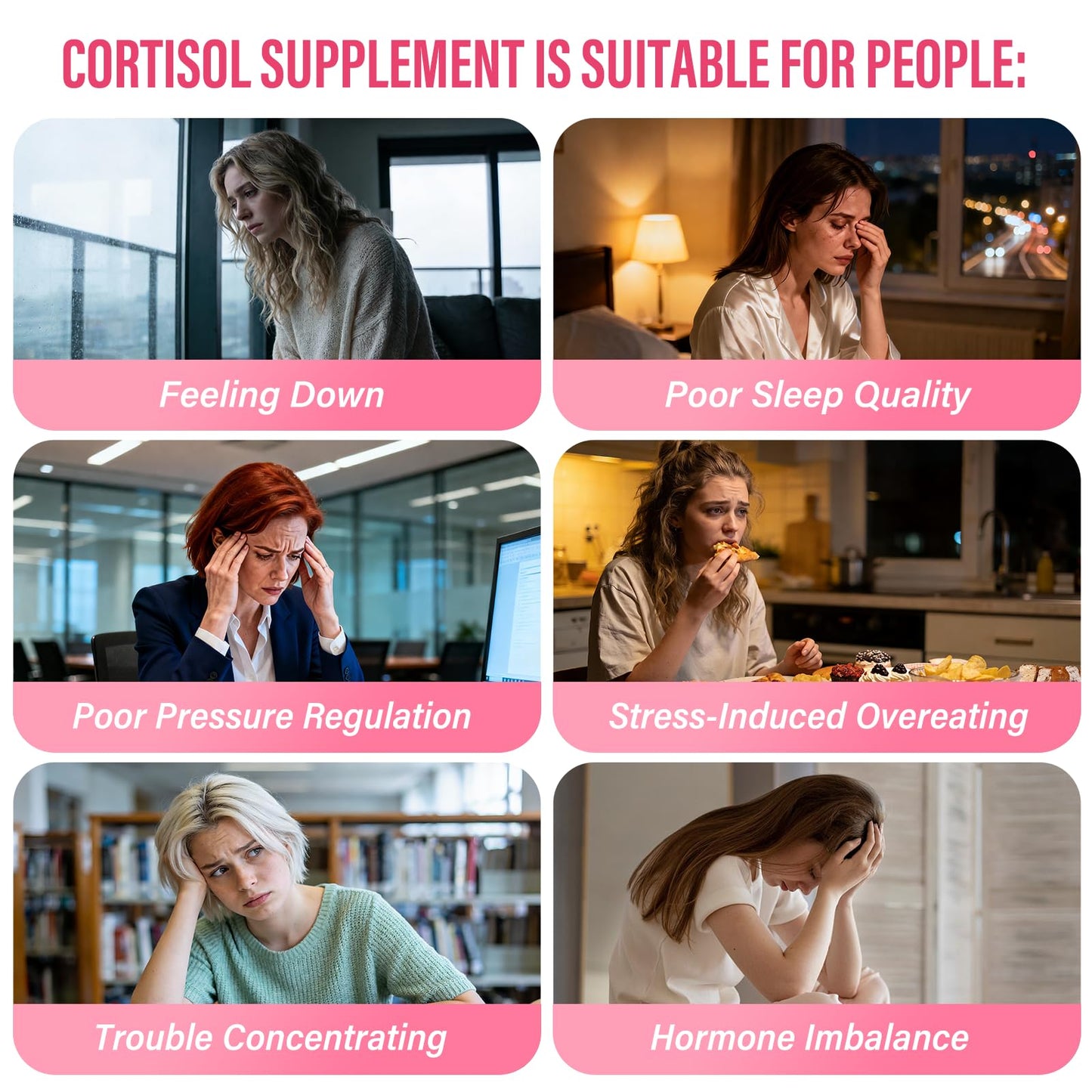 Efioist Cortisol Reducer 17-in-1 Cortisol Supplement for Women with Ashwagandha, Rhodiola Rosea, Magnesium Glycinate, Omega-3, 60 Capsules