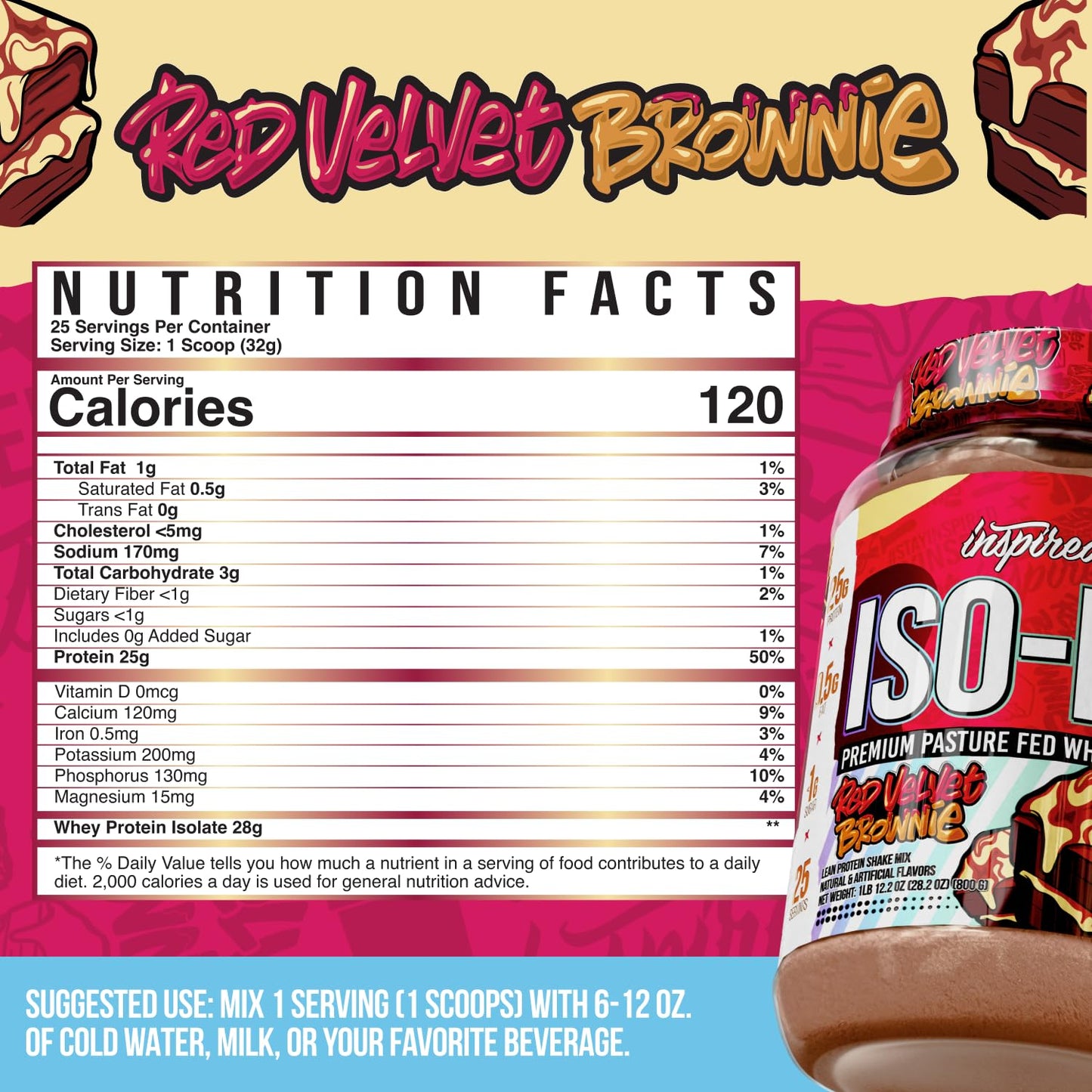 Inspired Nutraceuticals ISO-PF Pasture Fed Whey Protein Isolate Protein Powder, 28.2 oz