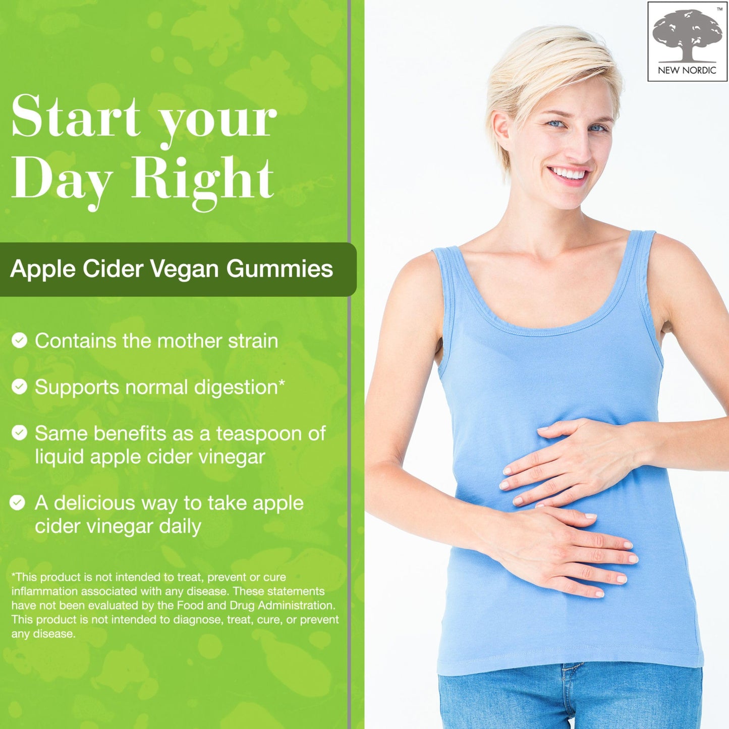 NEW NORDIC Apple Cider Vinegar Gummies Gummy, 60 Count
