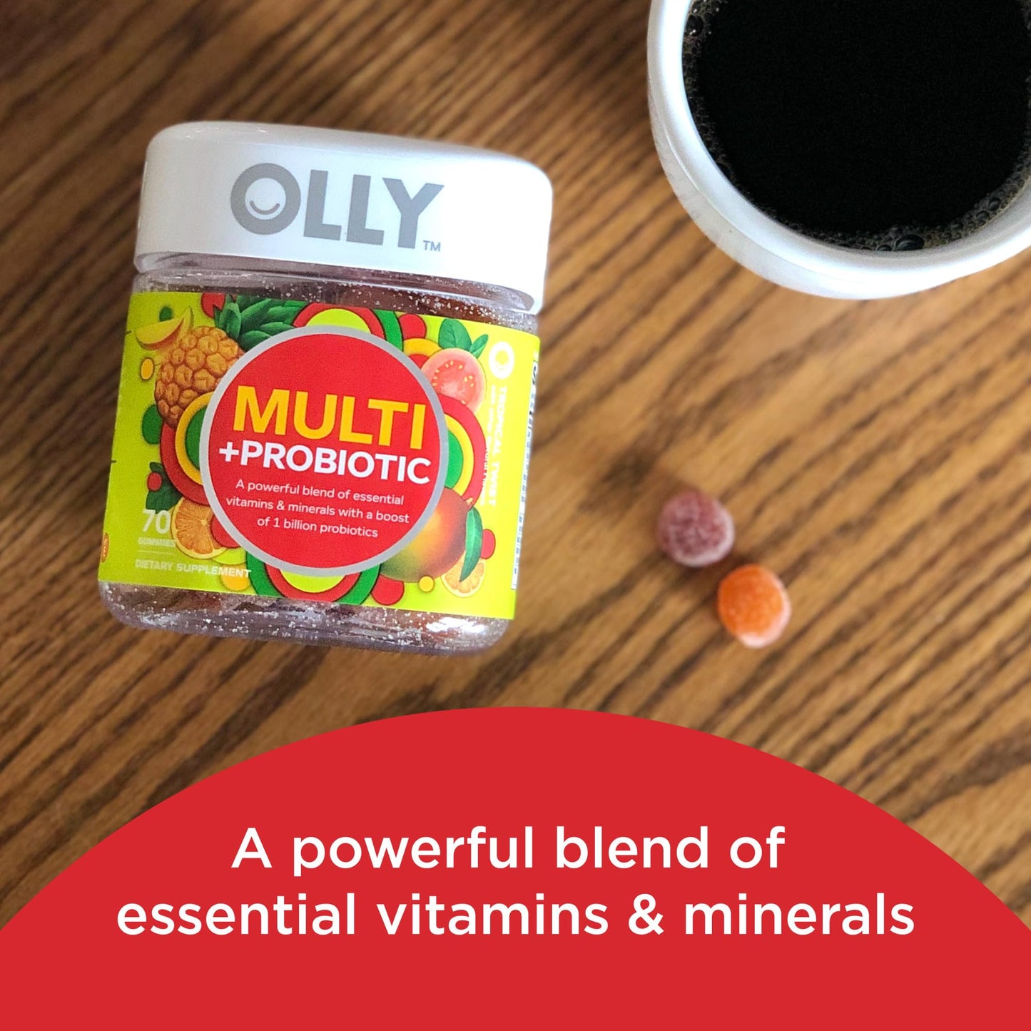 OLLY Multi + Probiotic Adult Multivitamin Gummy, 70 Count