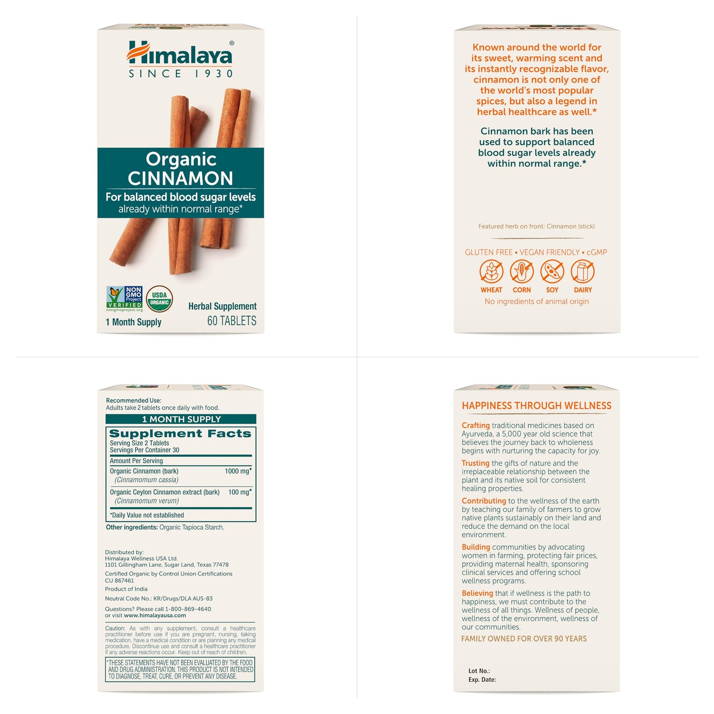Himalaya Organic Cinnamon Tablets 60 Tablets