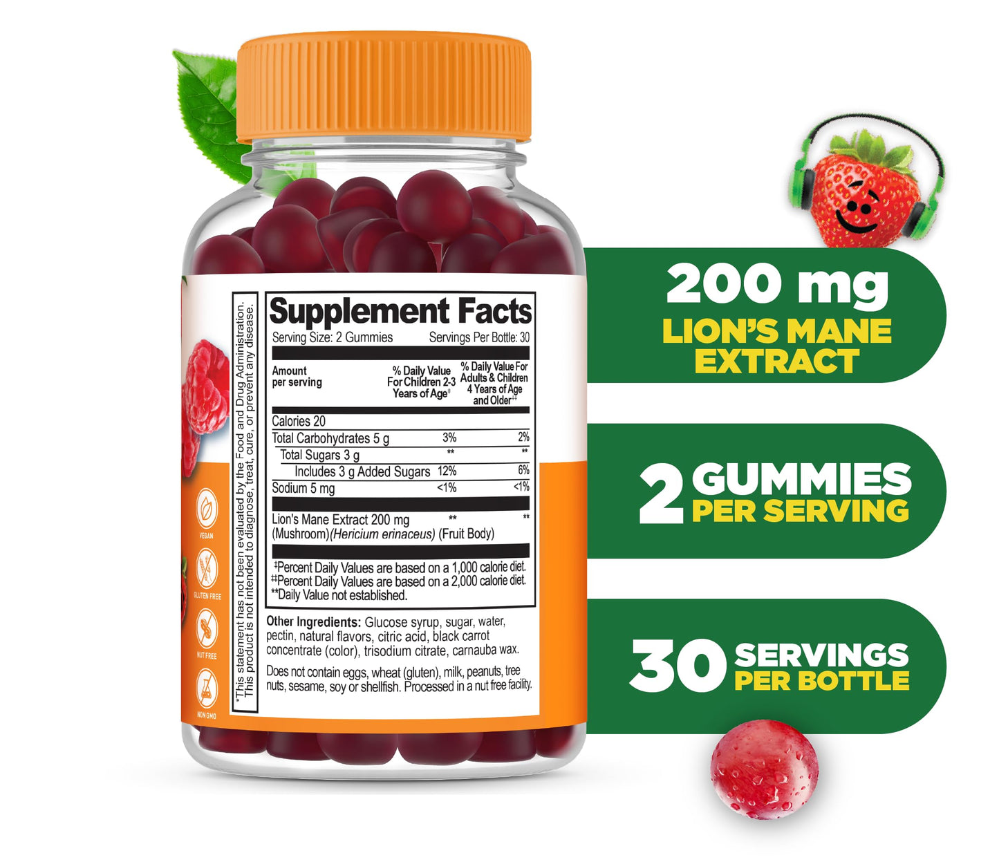 Lifeable Lions Mane Gummies for Kids 60 Count