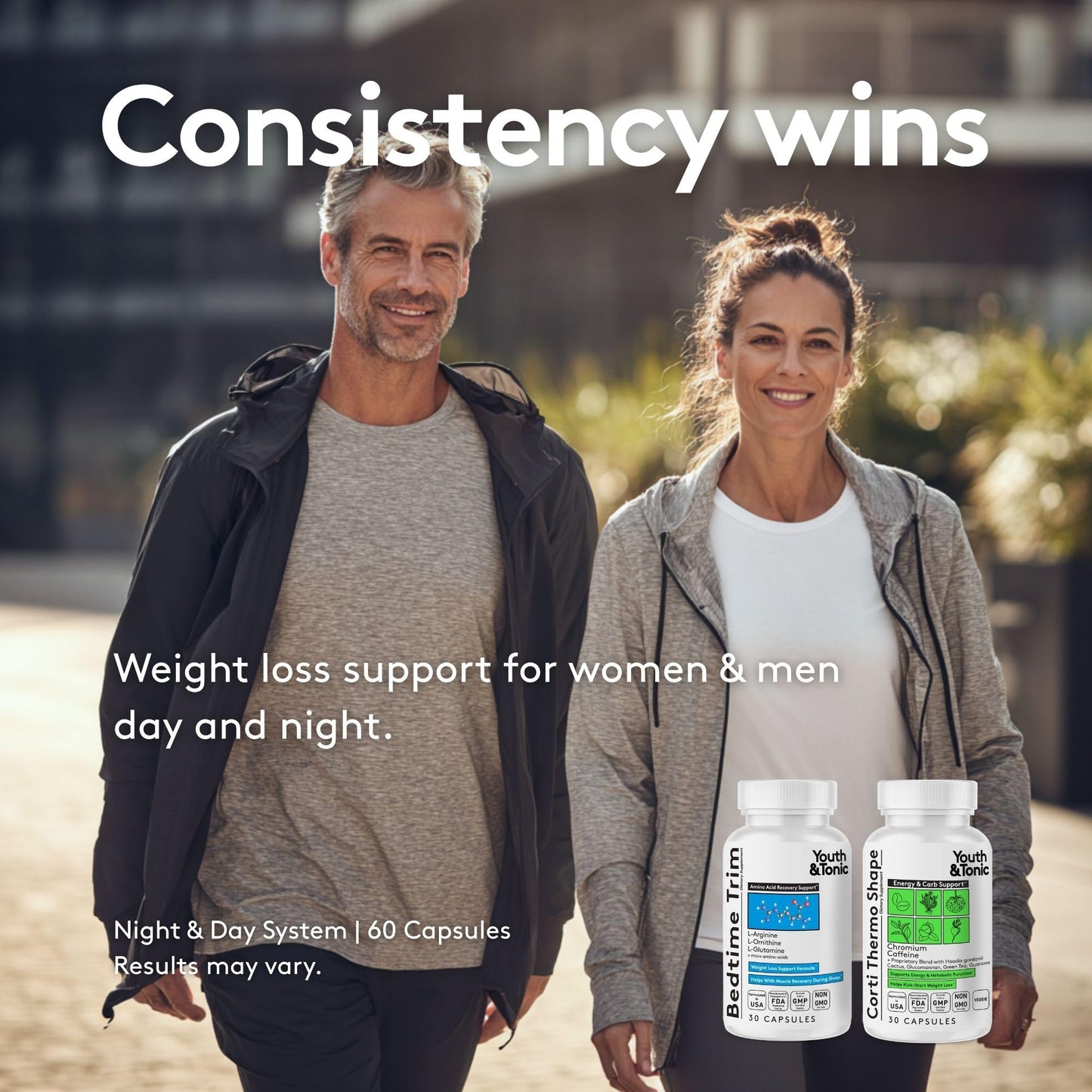 Youth & Tonic Weight Loss Support Night & Day Pills Capsules 60 Count