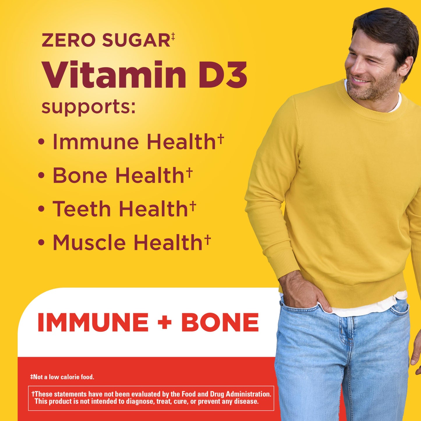 Nature Made Zero Sugar Vitamin D3 Gummies 110 Count