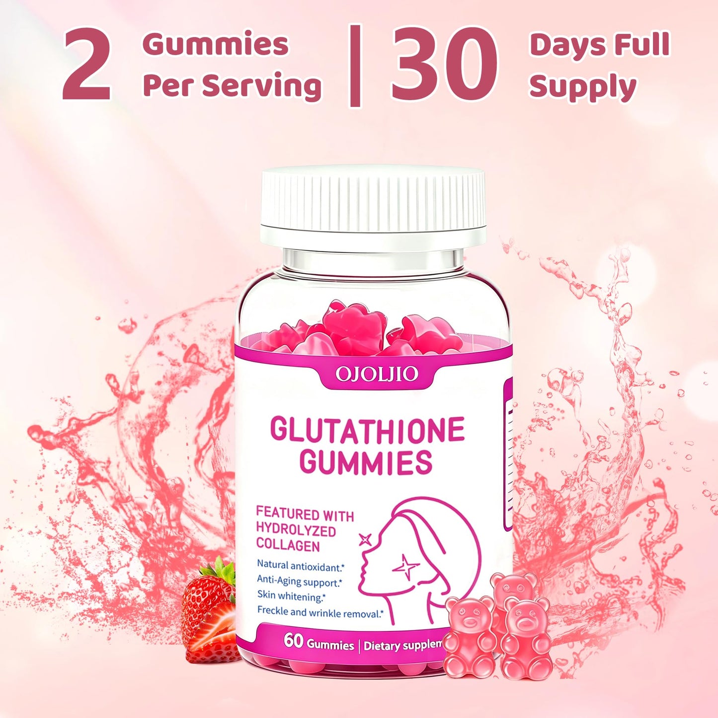 OJOIJIO Glutathione Collagen Gummies 60 Count