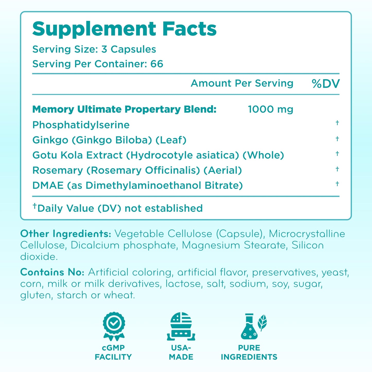 Clear Formulas Phosphatidylserine Nootropics Brain Support Supplement Capsules 200