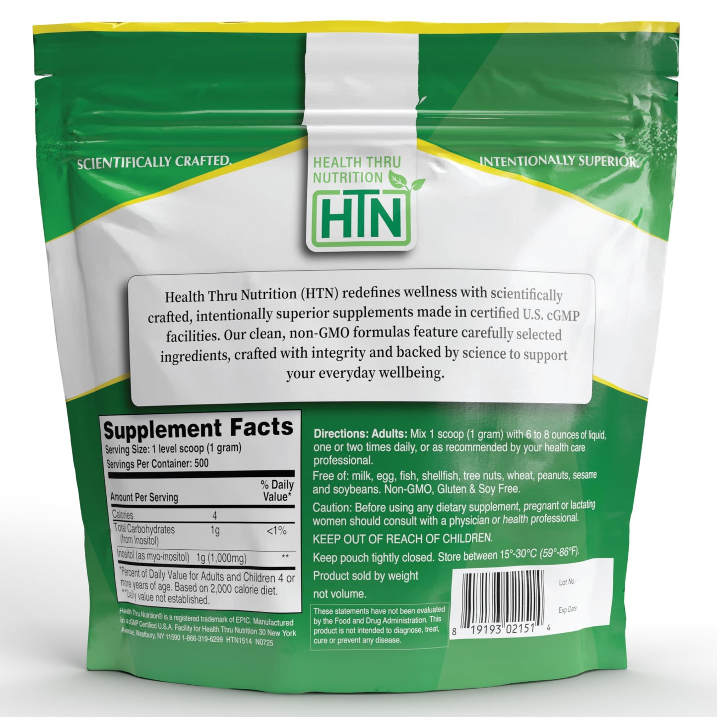 Health Thru Nutrition Inositol Powder 17.6 Ounce