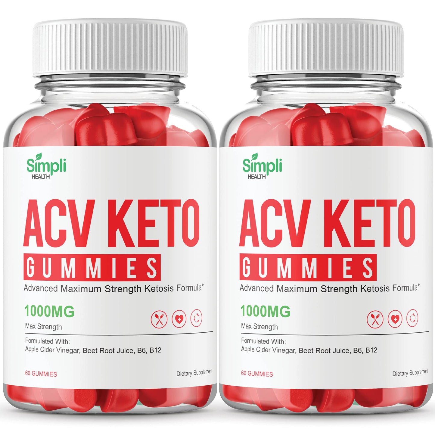 IDEAL PERFORMANCE Simpli ACV Keto Gummies Extra Strength Gummy, 2-Pack