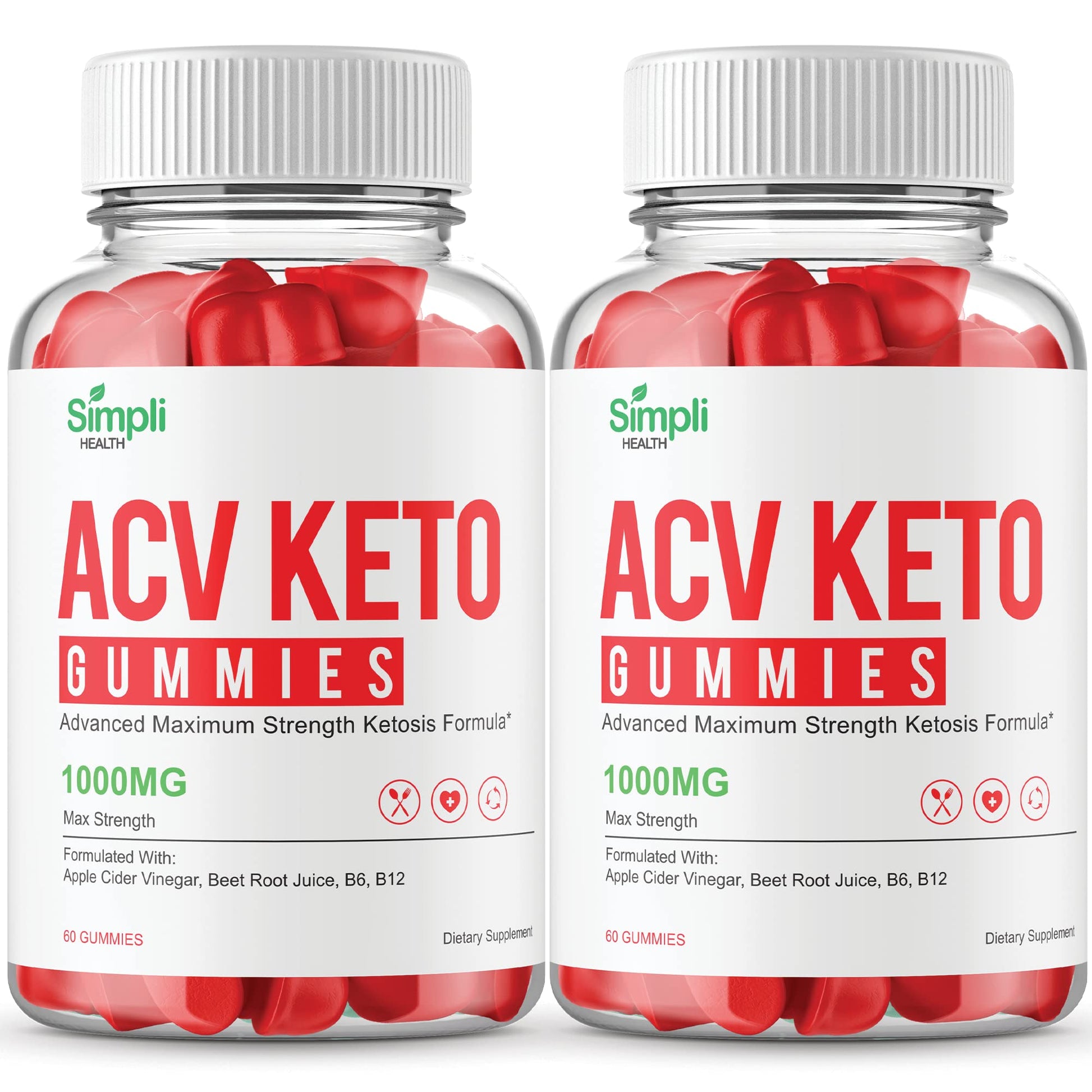 IDEAL PERFORMANCE Simpli ACV Keto Gummies Extra Strength Gummy, 2-Pack