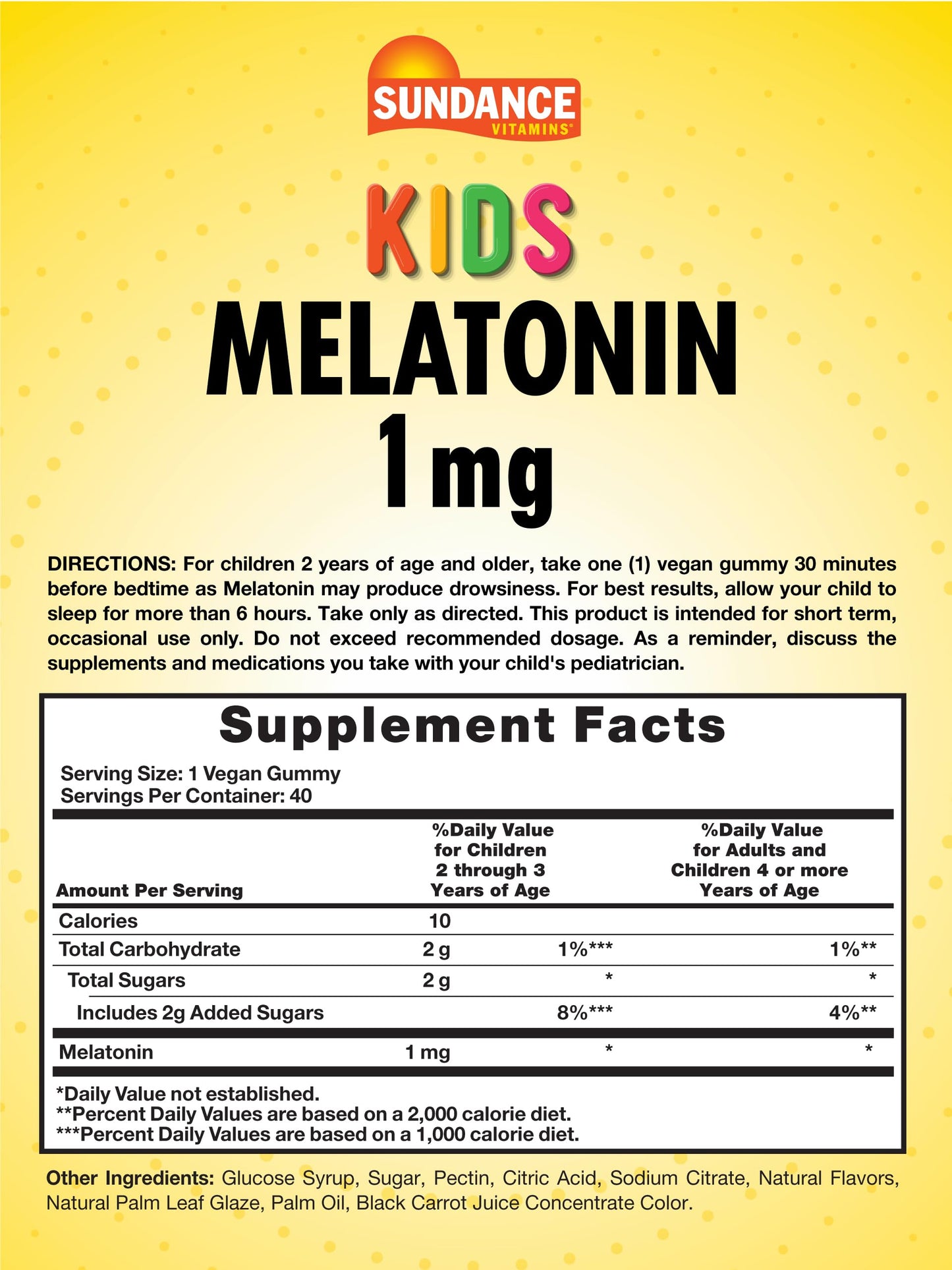 Sundance Kid's Melatonin 1mg Gummies 40 Count