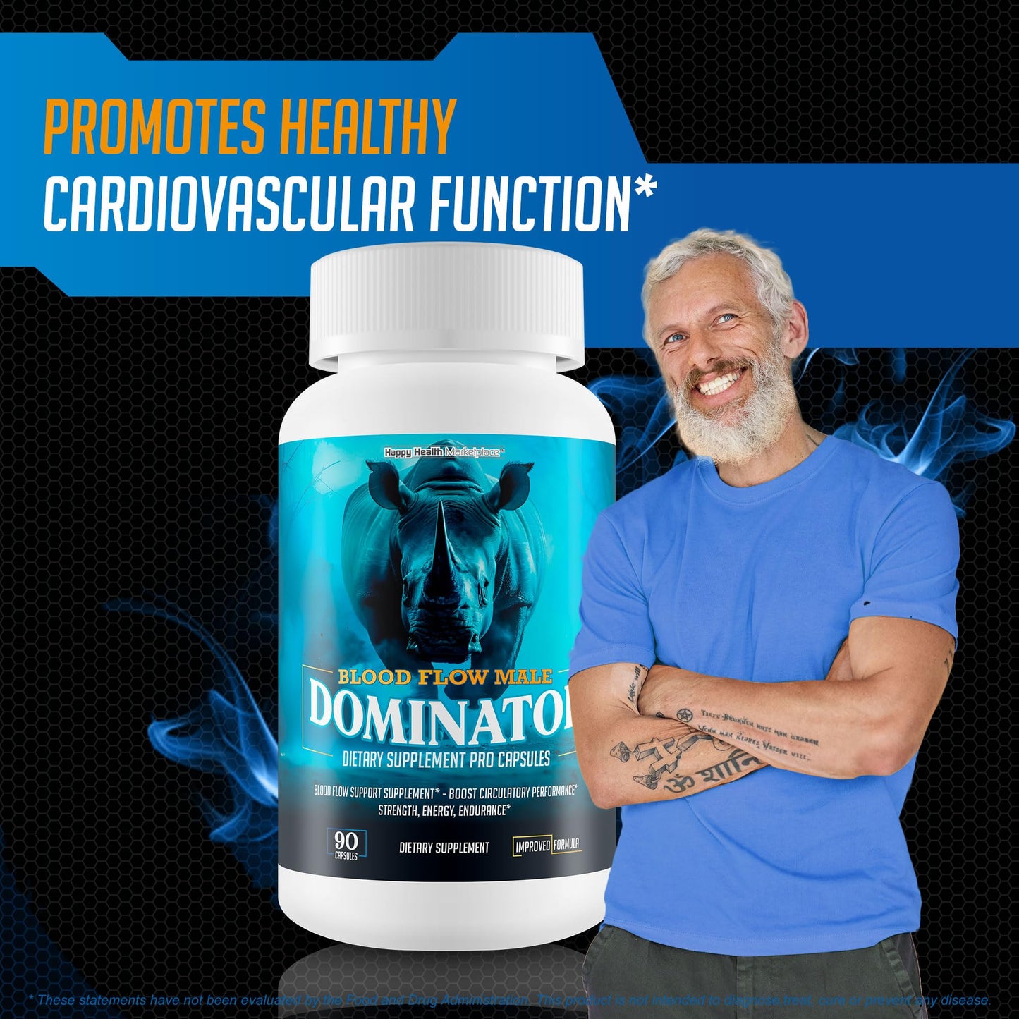 Happy Health Marketplace Blood Flow Male Dominator Capsule 90 Count
