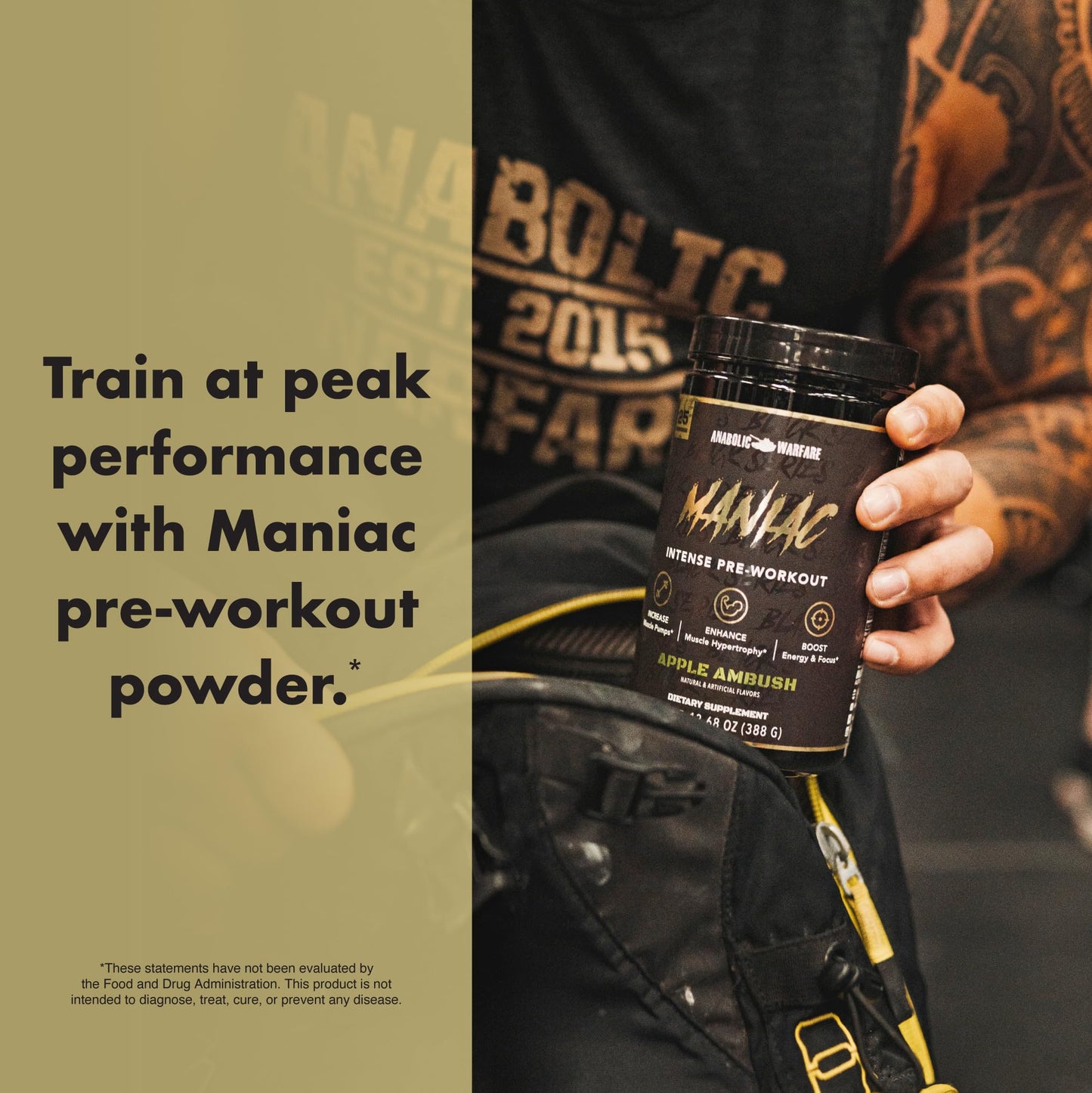 Anabolic Warfare Black Series Maniac Pre-Workout Powder Fruit Explosion, 13.7 oz
