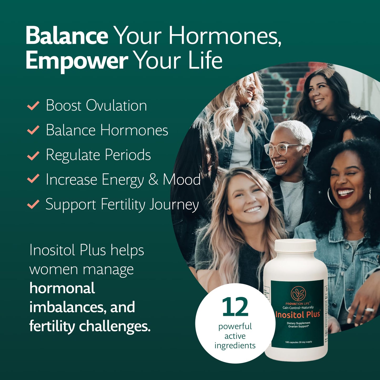 PROVATION LIFE Inositol Plus Supplement for Women Capsules 180 Count
