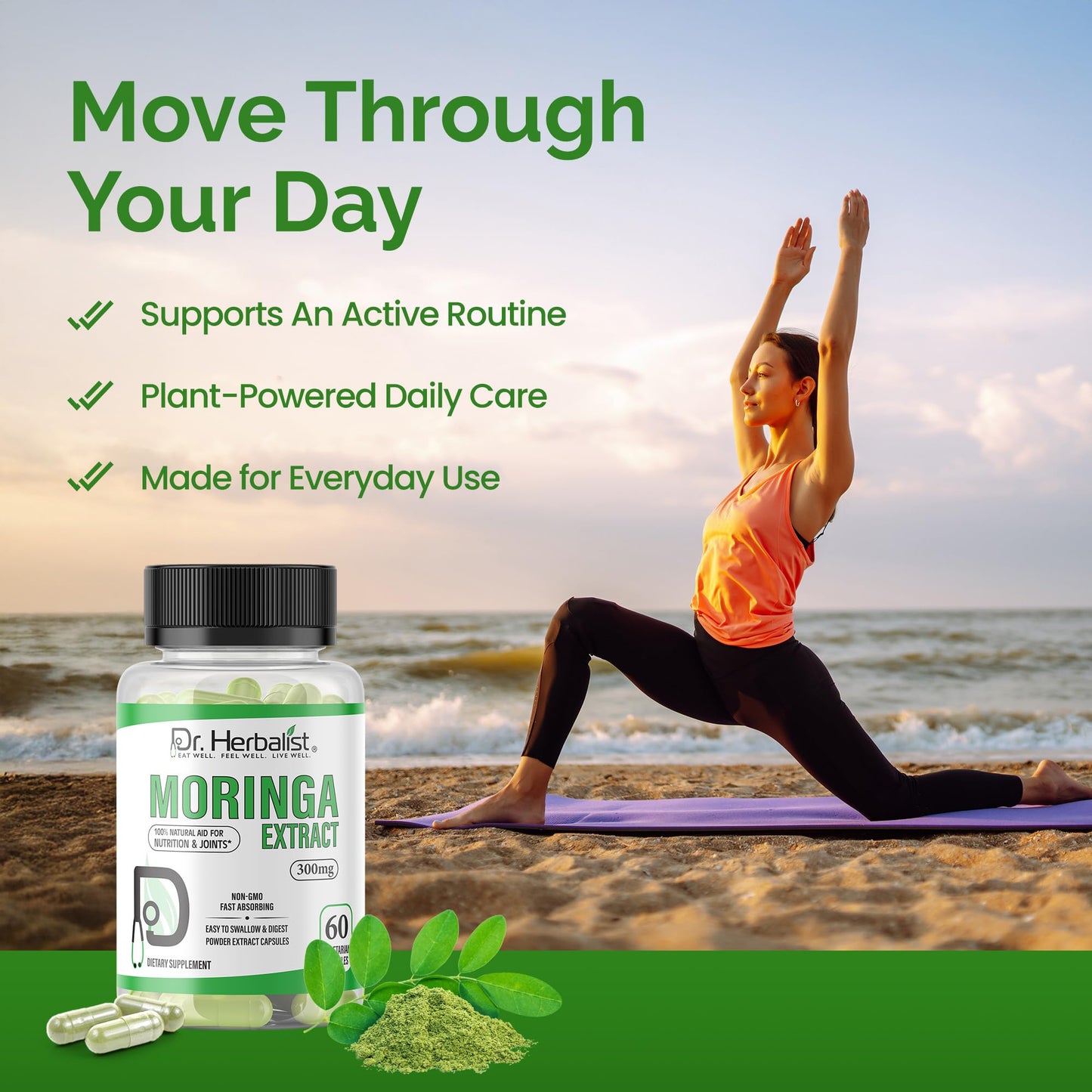Dr. HERBALIST Moringa Extract Capsules 300mg, 60 Count