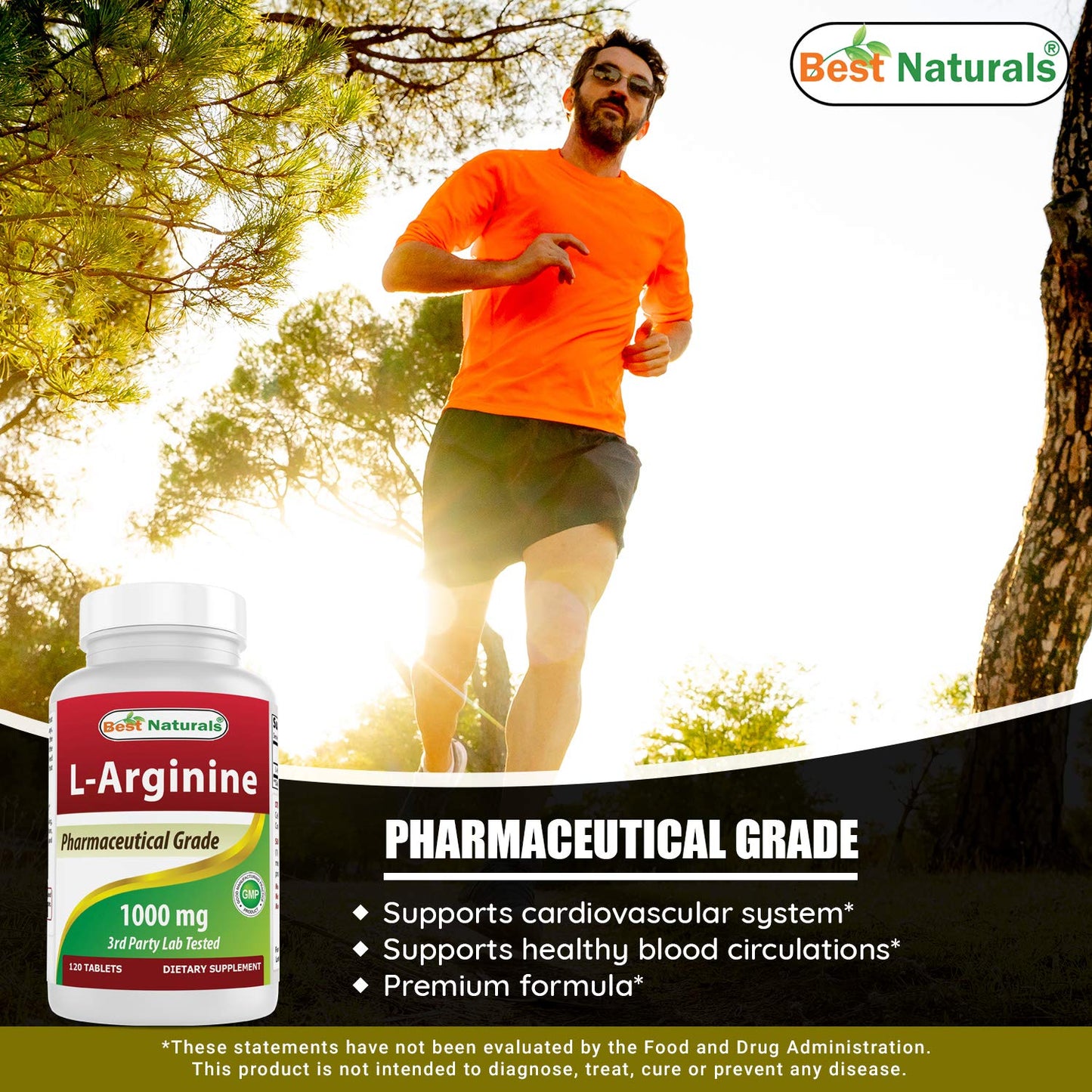 Best Naturals L-Arginine 1000 mg & L-Citrulline 1500 mg, Capsules, Tablets, 90