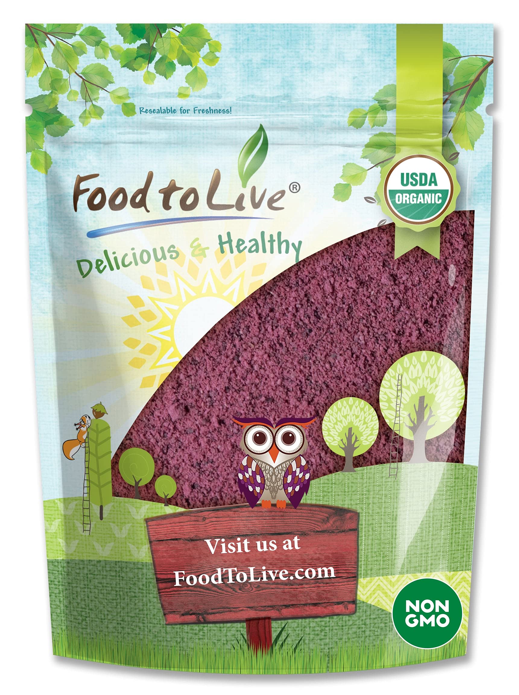 Food to Live Organic Black Elderberry Juice Powder 32 Ounce