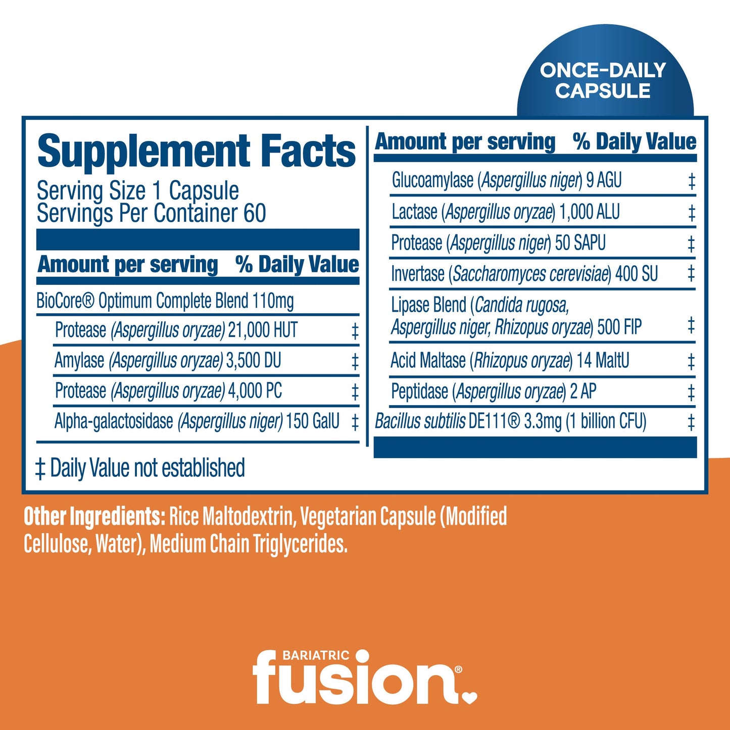 Bariatric Fusion Digestive Enzymes with Probiotics 60 Capsules