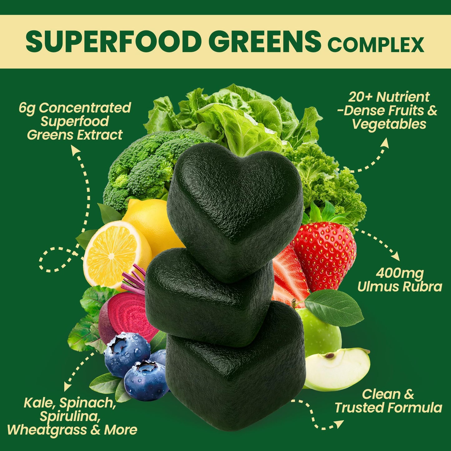 VerdiGusto Greens Gummies 60 Count