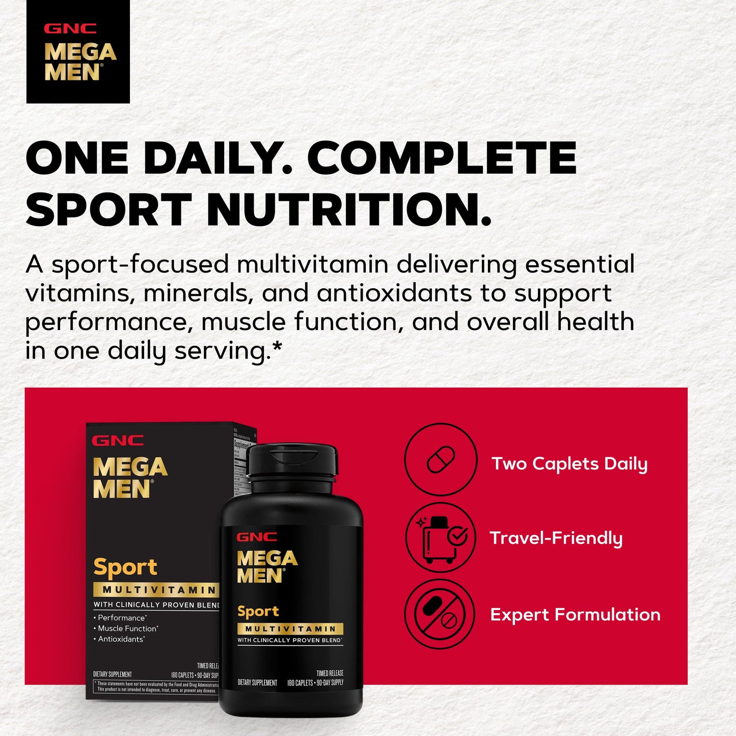 GNC Mega Men Sport Multivitamin for Men Capsules 180 Count